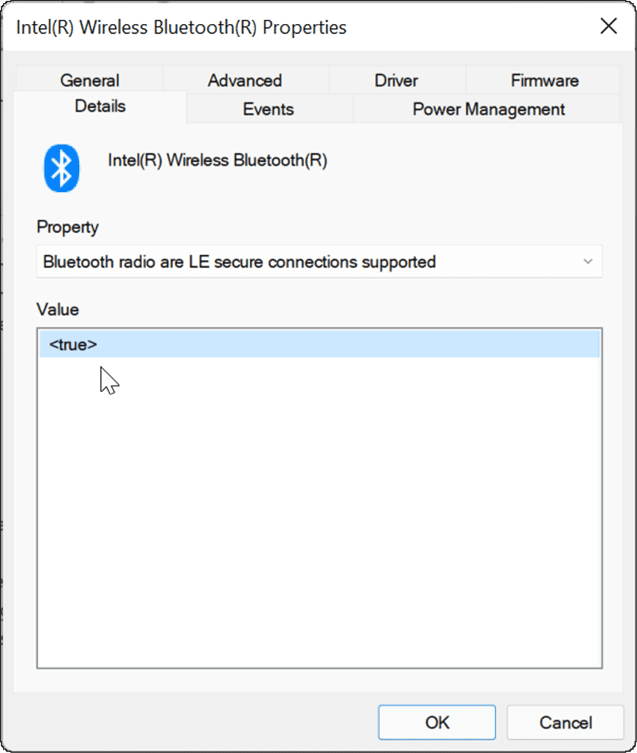 Bluetooth rádio LE secure podporované