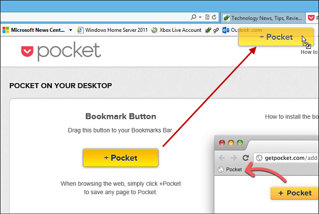 Ako používať Pocket s Internet Explorer
