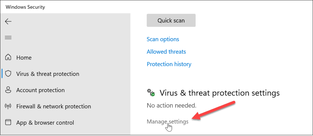 Zapnutie alebo vypnutie ochrany pred narušením v systéme Windows 11
