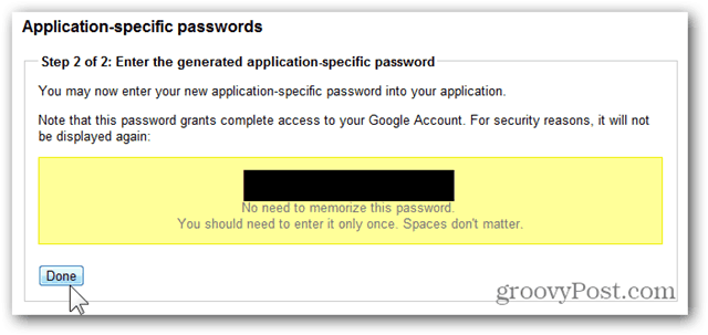 jednorazové heslá google - skopírujte heslo