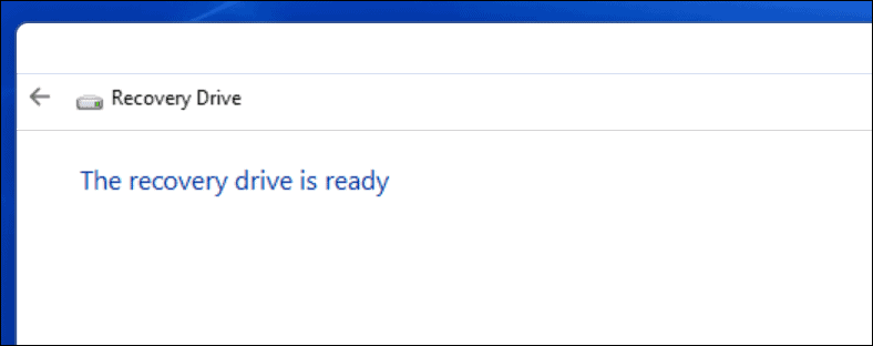 obnovovací disk dokončený Windows 11