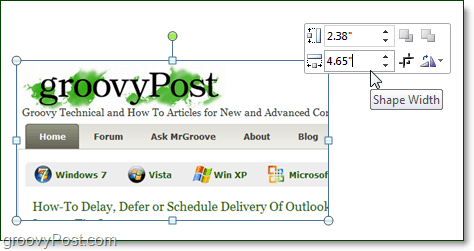 úprava snímky obrazovky balíka Office 2010 v aplikácii Microsoft Word