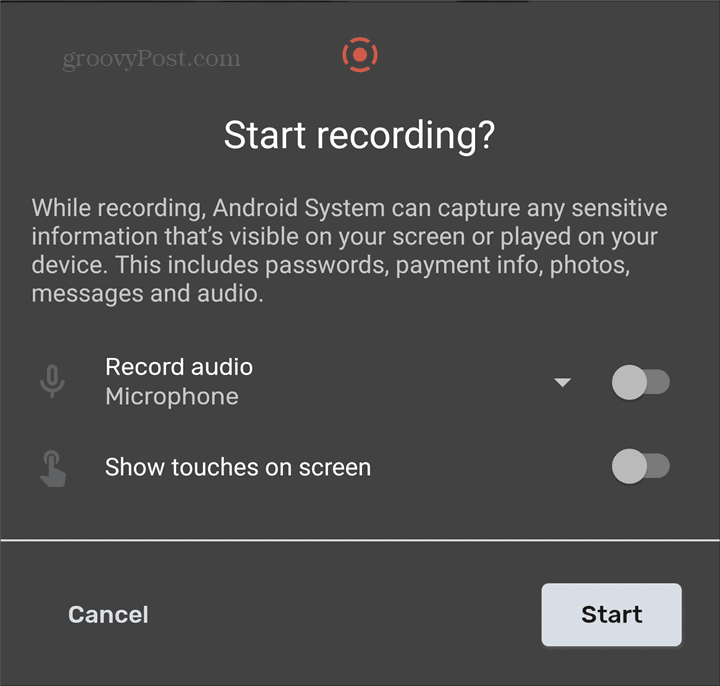 Spustenie programu Android Screen Recorder