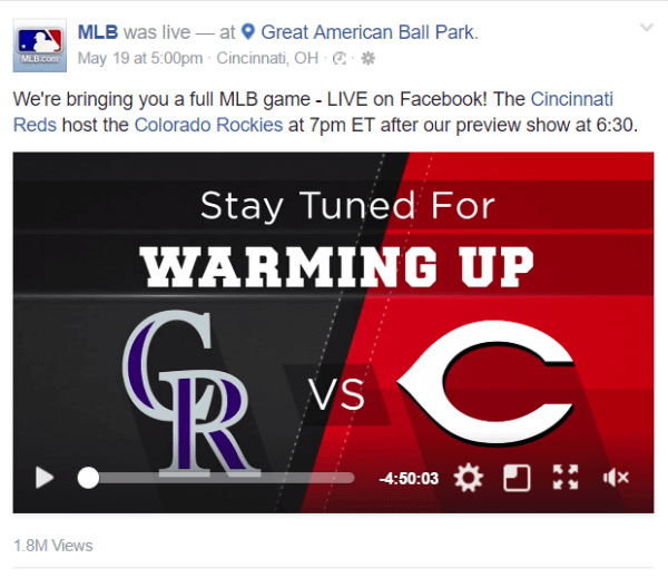 Facebook spolupracuje s Major League Baseball na novej dohode o živom vysielaní.