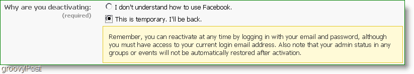 môžete facebook kedykoľvek znovu aktivovať, je to skutočne deaktivácia?