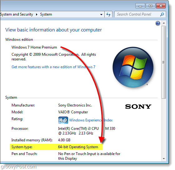 nájdite 64-bitovú alebo 32-bitovú verziu systému Windows 7