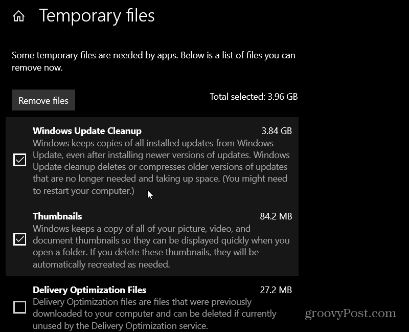 odstrániť dočasné súbory Windows 10