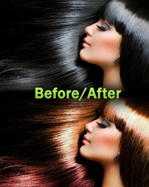 pred úpravou vlasov photoshop retušujte konečný výsledok tutoriálu
