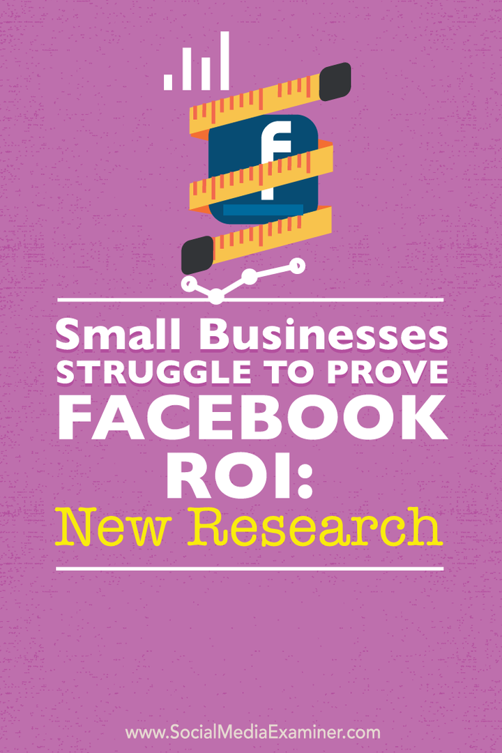 Malé a stredné podniky snažia dokázať návratnosť investícií do Facebooku: Nový výskum: prieskumník sociálnych médií