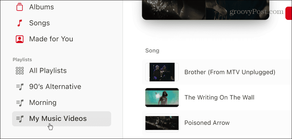 Zoznamy videí na Apple Music