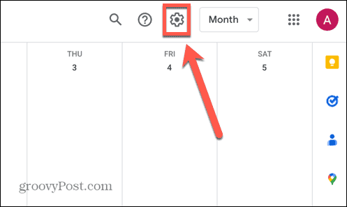ikona nastavení kalendára Google