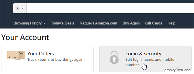 Váš účet na Amazone