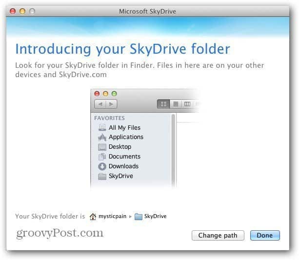 Umiestnenie Mac SkyDrive