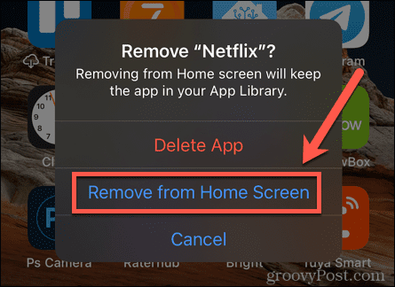 iphone odstrániť z domovskej obrazovky