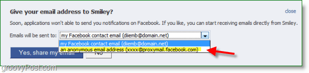 Snímka obrazovky spamu z e-mailu na Facebooku - proxy nie je predvoleným nastavením