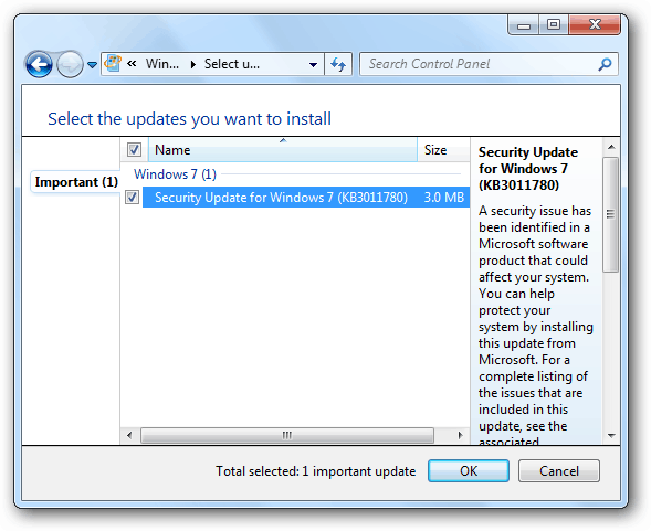 Aktualizácie systému Microsoft Windows 7