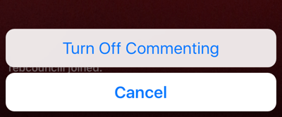 Kliknutím na ikonu troch bodiek vypnete komentovanie svojho živého vysielania.