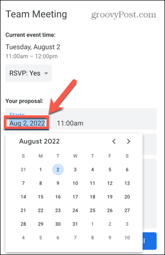 google kalendár nový dátum