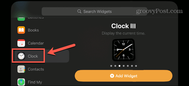 widgety hodín v pohotovostnom režime pre iphone