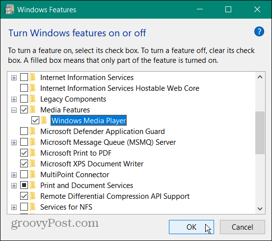 Prehrajte súbor VOB v systéme Windows 10