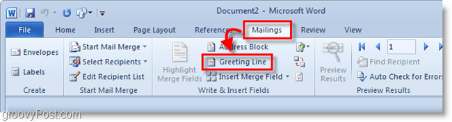 Snímka obrazovky programu Outlook 2010 – kliknite na riadok s pozdravom pod korešpondenciou