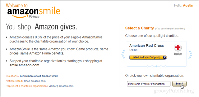 Darujte svoju obľúbenú charitu pomocou Amazon Smile