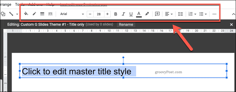 Možnosti prispôsobenia textového poľa šablóny v Prezentáciách Google