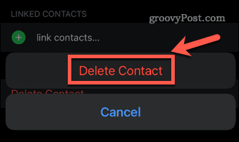 potvrďte odstránenie kontaktu na iphone
