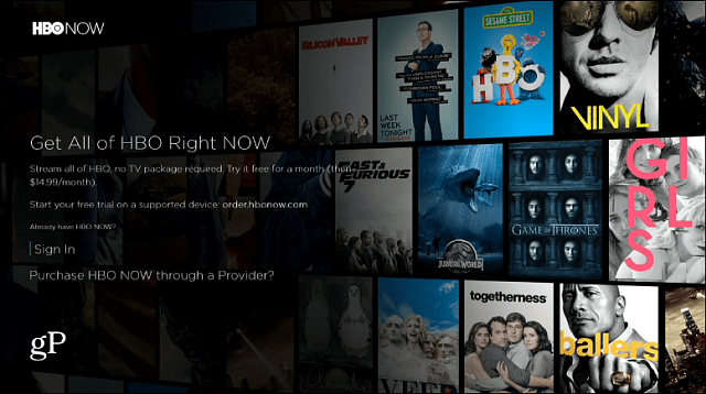 Aplikácia HBO Now Xbox App