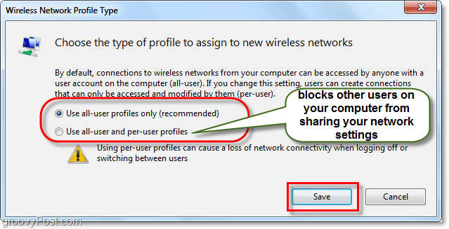 spravovať typ sieťového profilu Windows 7