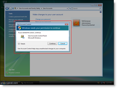 Výzva na prístup k systému Windows Vista UAC
