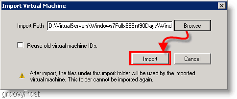 importovať Windows 7 evalluation virtuálny stroj