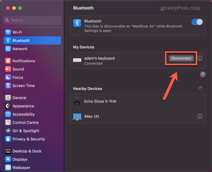 mac odpojiť bluetooth klávesnicu