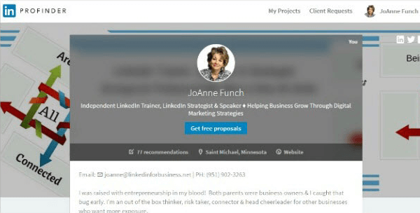 Profil používateľa linkedin profinder