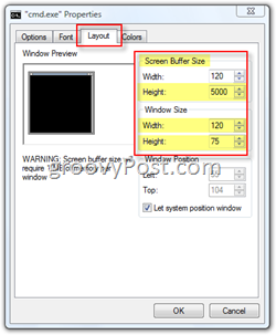 Prispôsobte veľkosť a farbu v okne príkazového riadka systému Windows