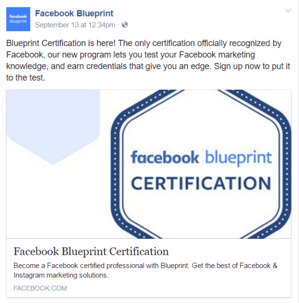certifikácia facebookového plánu