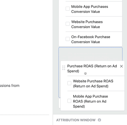 vytvorte vlastný prehľad snímky ROI v aplikácii Facebook Ads Manager, krok 7