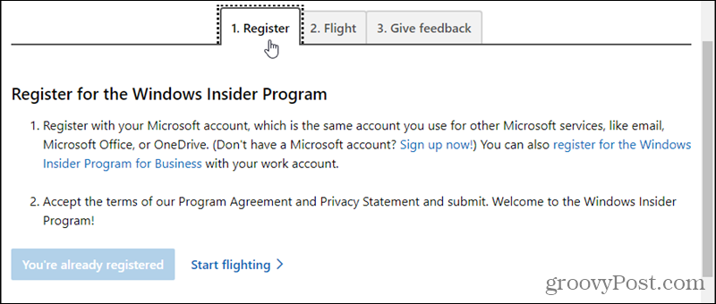 Zaregistrujte sa do programu Windows Insider Program