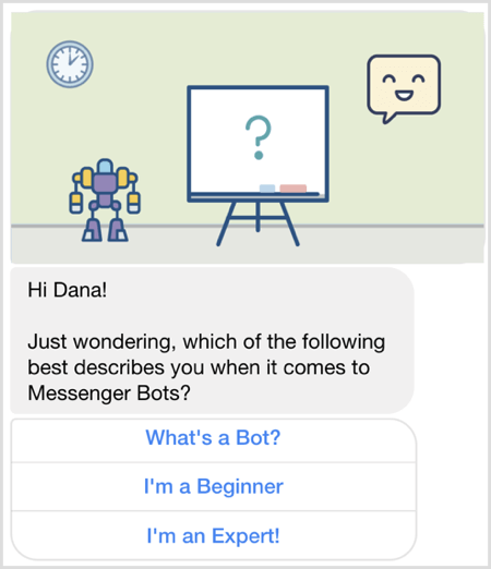 Spýtajte sa s robotom Facebook Messenger.