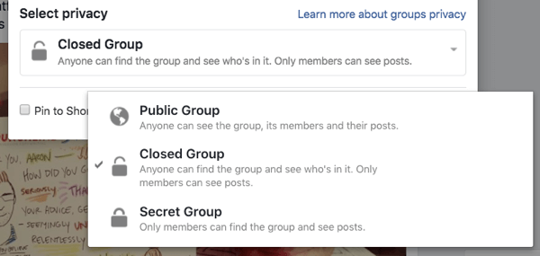 Každá skupina na Facebooku môže byť verejná, uzavretá alebo tajná.