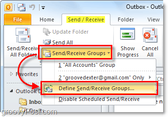 poslať prijímajúce skupiny v programe Outlook 2010