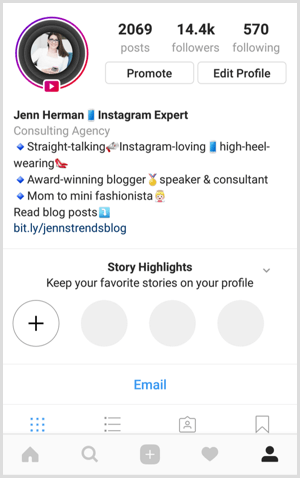 Príbehy z Instagramu sú zvýraznené na profile