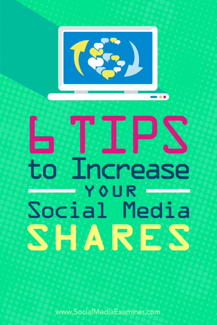 Tipy na šesť spôsobov, ako zvýšiť zdieľanie obsahu vášho sociálneho média.