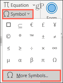 Symbol, viac symbolov vo Worde v systéme Windows