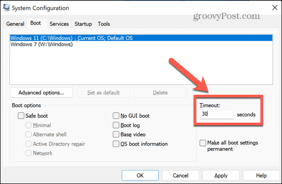 časový limit spustenia systému windows msconfig