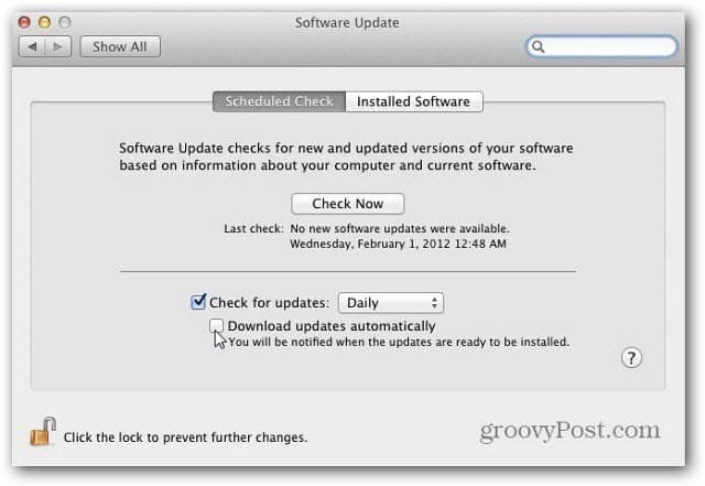 Konfigurácia funkcie aktualizácie softvéru Apple OS X Lion