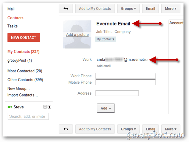 vytvoriť kontakt gmail