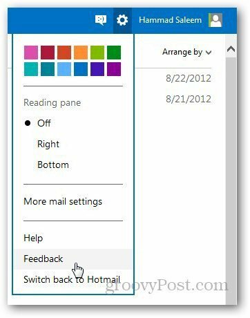Spätná väzba programu Outlook 1