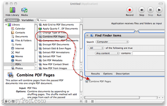 Kombinujte súbory PDF pomocou automatu v systéme Mac OS X