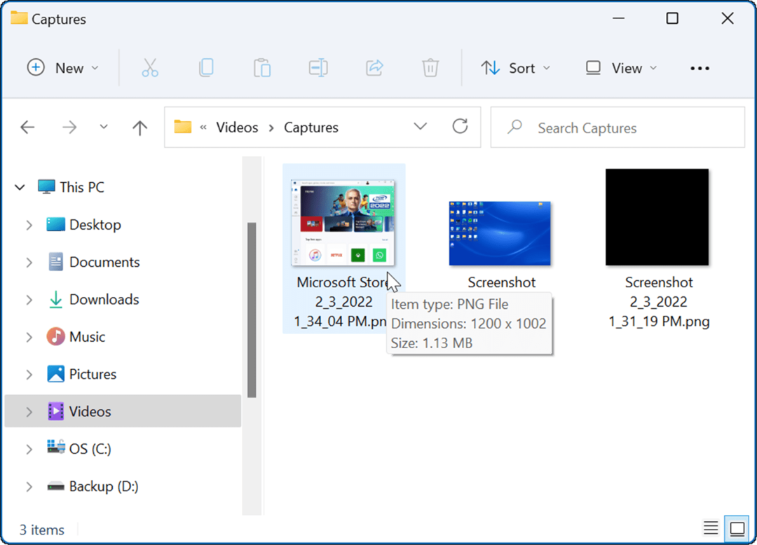 priečinok na zachytenie videa urobte snímku obrazovky v systéme Windows 11